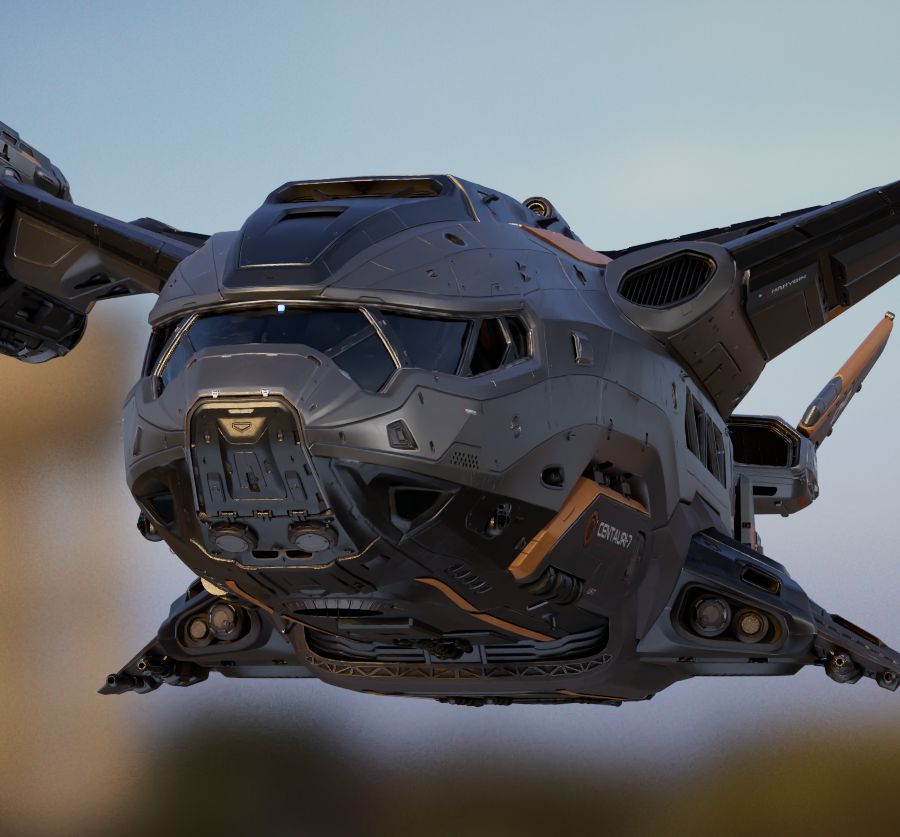 Work in progress futuristic spaceship hard-surface asset render.